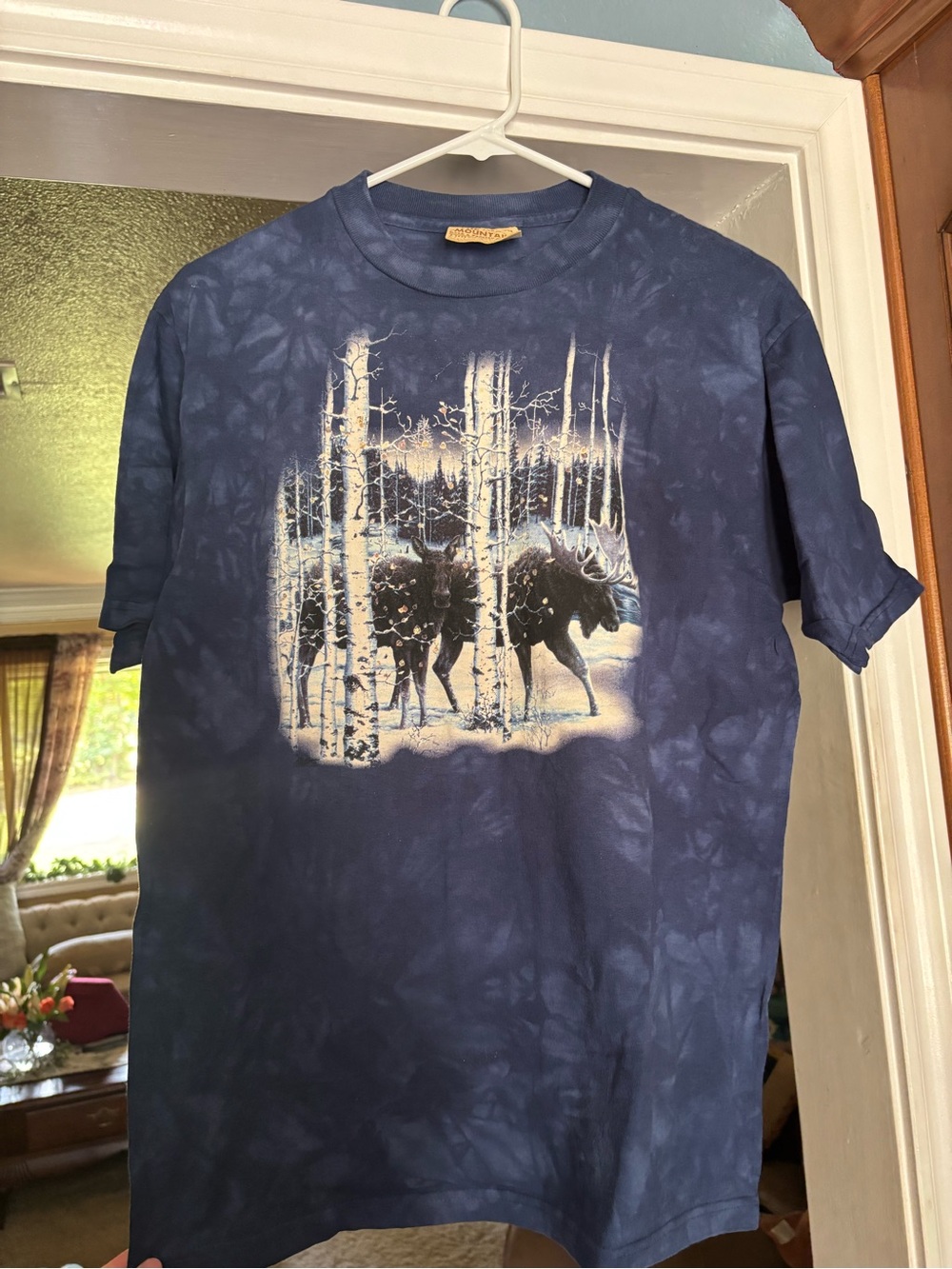 The Mountain Navy Blue Moose Forest Short Sleeve Tee
